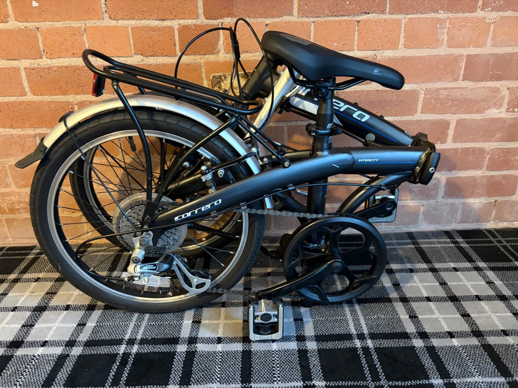 Carrera Intercity Folding Bike 20in 8-Speed V-Brake Rear Rack Mudguards Black