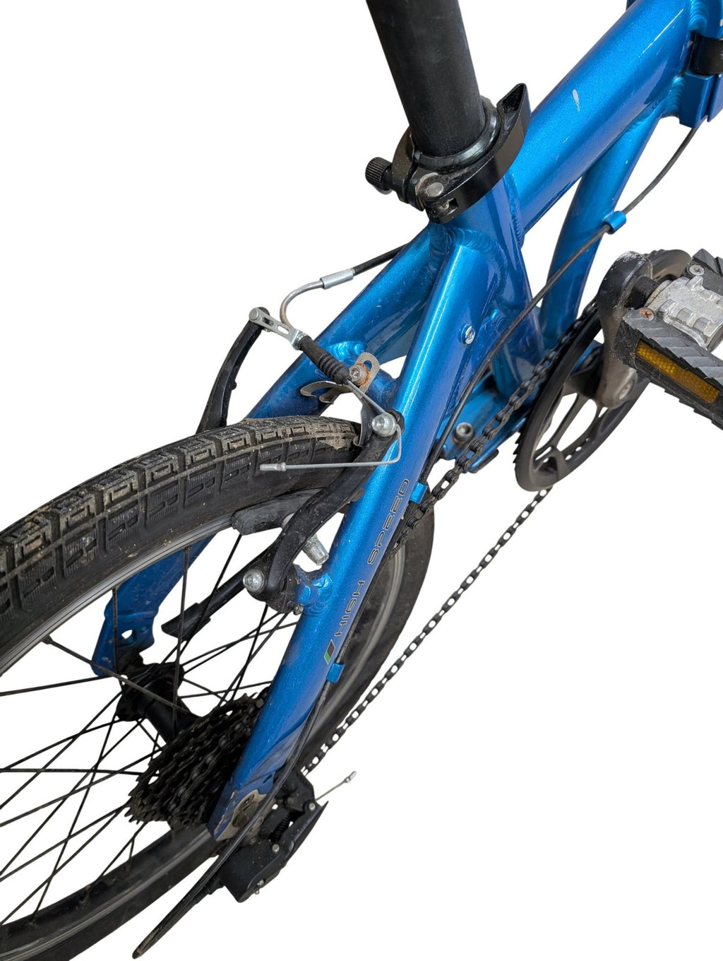 Ecosmo Folding Bike 16" Wheels Blue Shimano 6 Speed Lightweight Commuter Bicycle