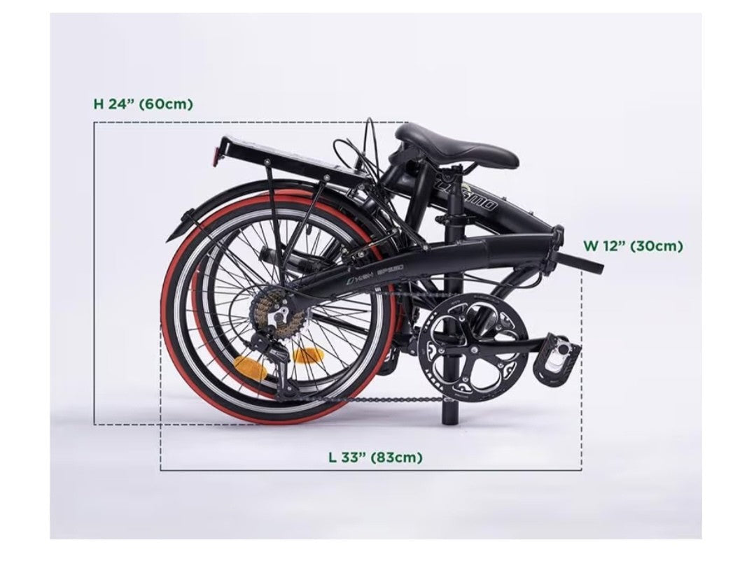 Ecosmo Folding Bike 20” Wheels Shimano 7-Speed – Used Twice – RRP £305