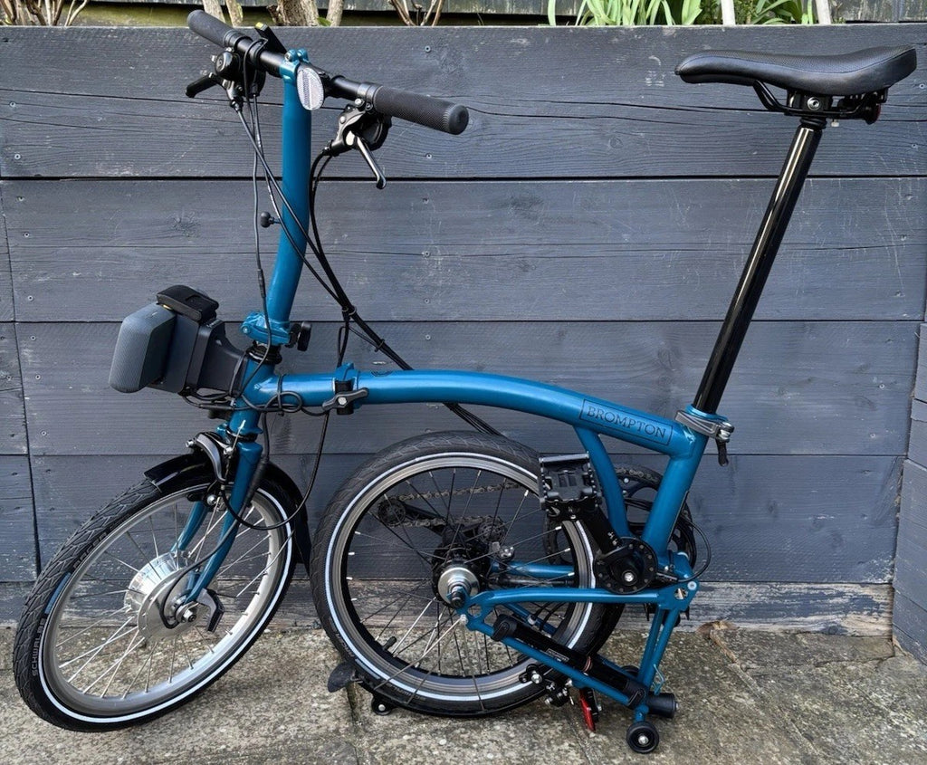 2023 Brompton C Line 6 Speed Urban Folding bicycle in Ocean Blue + Swytch E Kit