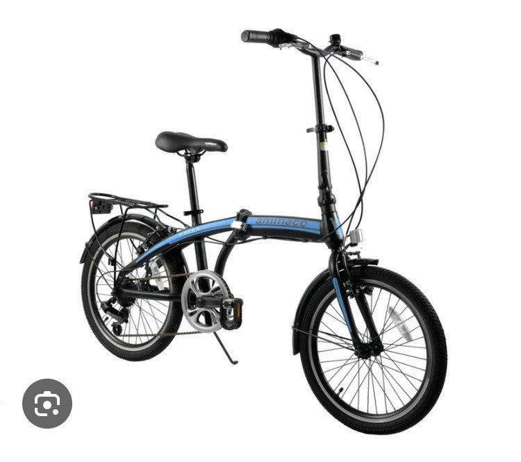 Ammaco Folding Bike Pakka Metro 20" Wheel Commuter Bike Black
