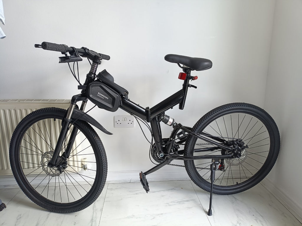 21-Speed Folding Mountain Bike Foldable Bicycle 26" Portable Adult Mountain Bike