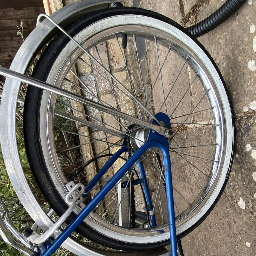 Phoenix Pathfinder Single Gear Foldable Bike with Rear Rack Blue