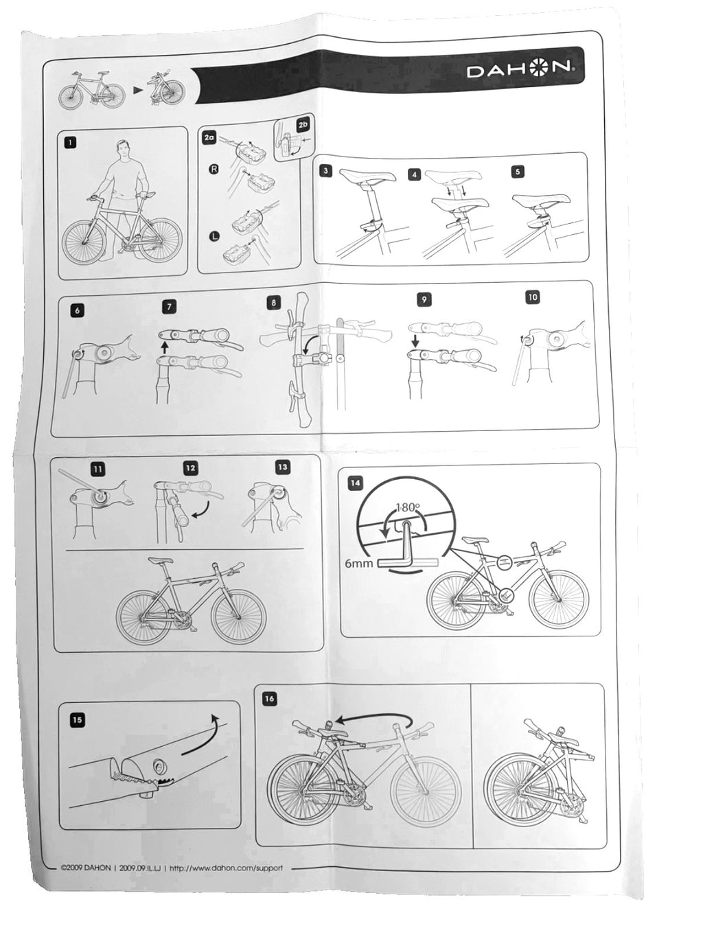 Dahon Matrix 2010 folding hybrid mountain/road bike, aluminium frame.