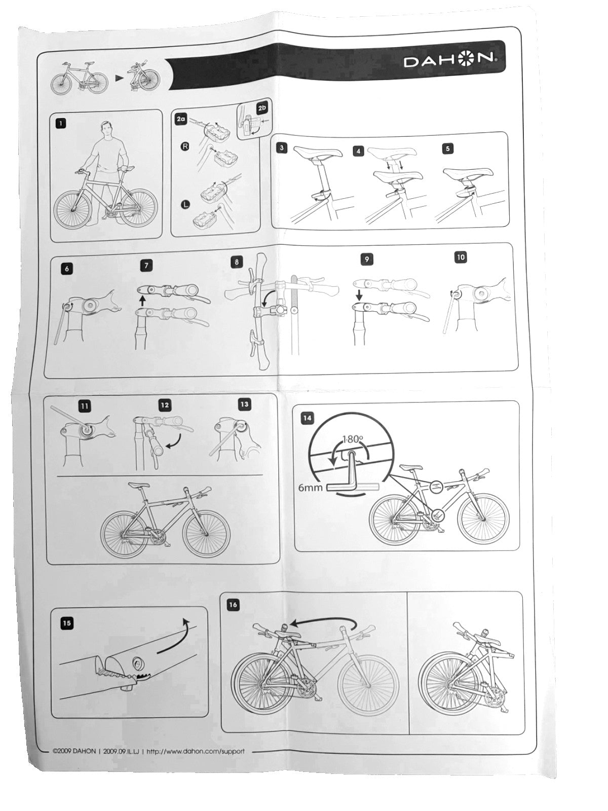 Dahon Matrix 2010 folding hybrid mountain/road bike, aluminium frame.