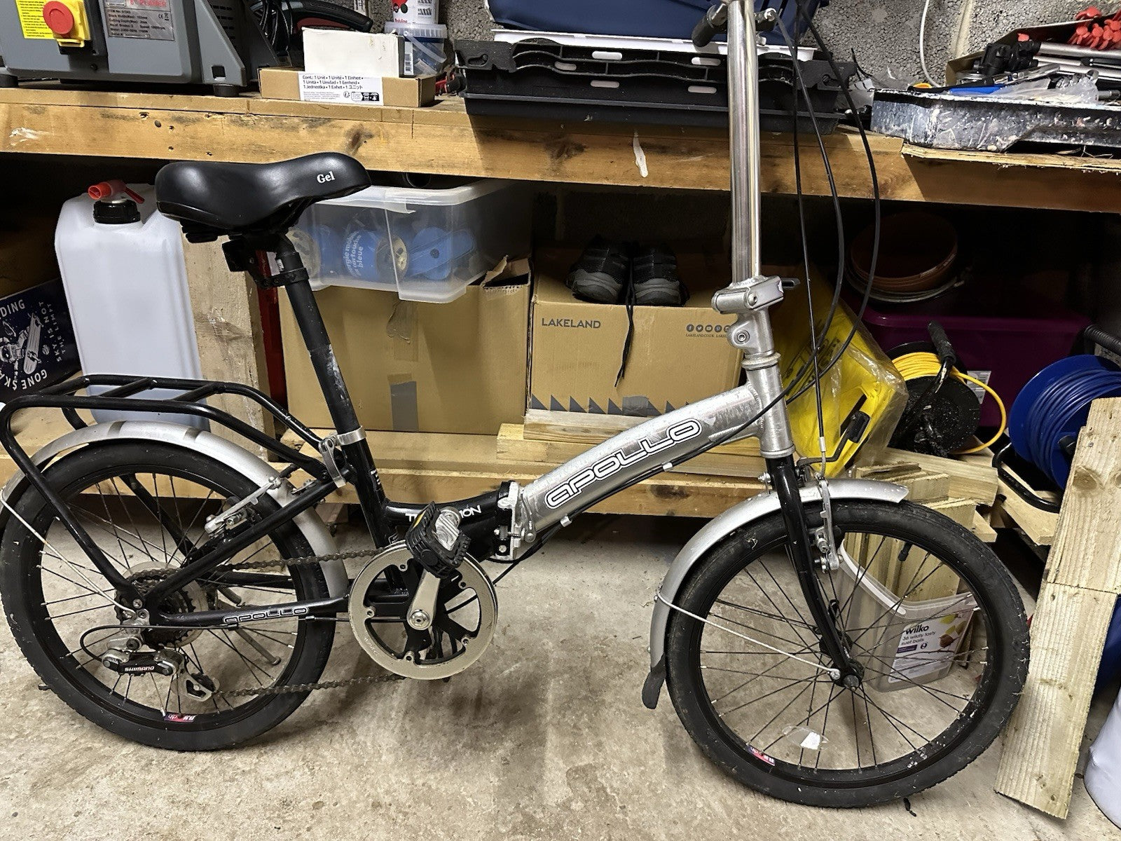 apollo transition folding bike 6 revoshift gears 20inch wheels adults unisex