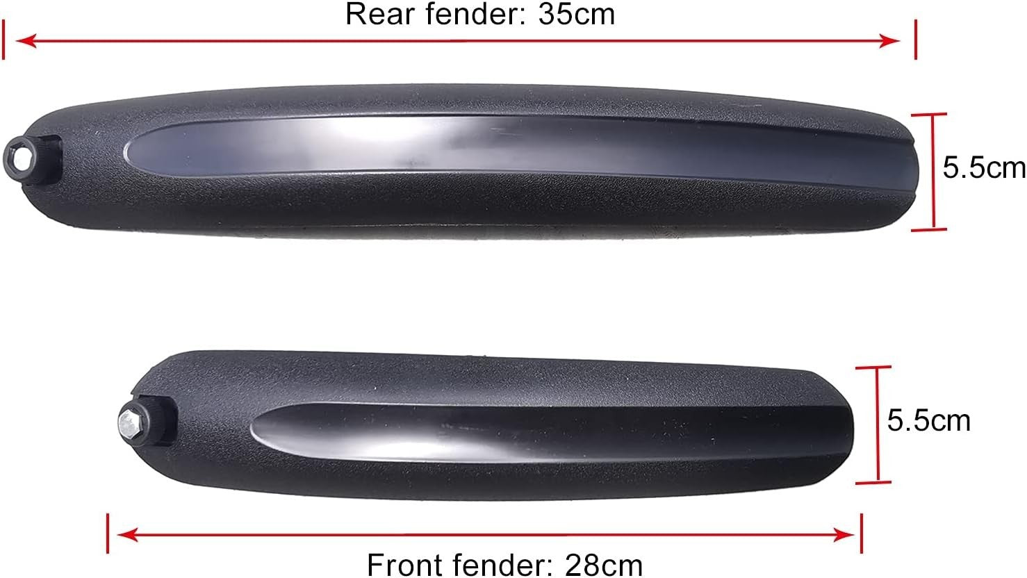 BMX Folding Bike Mudguard Set - Black, Front and Rear, PA Plastic, Small Wheel