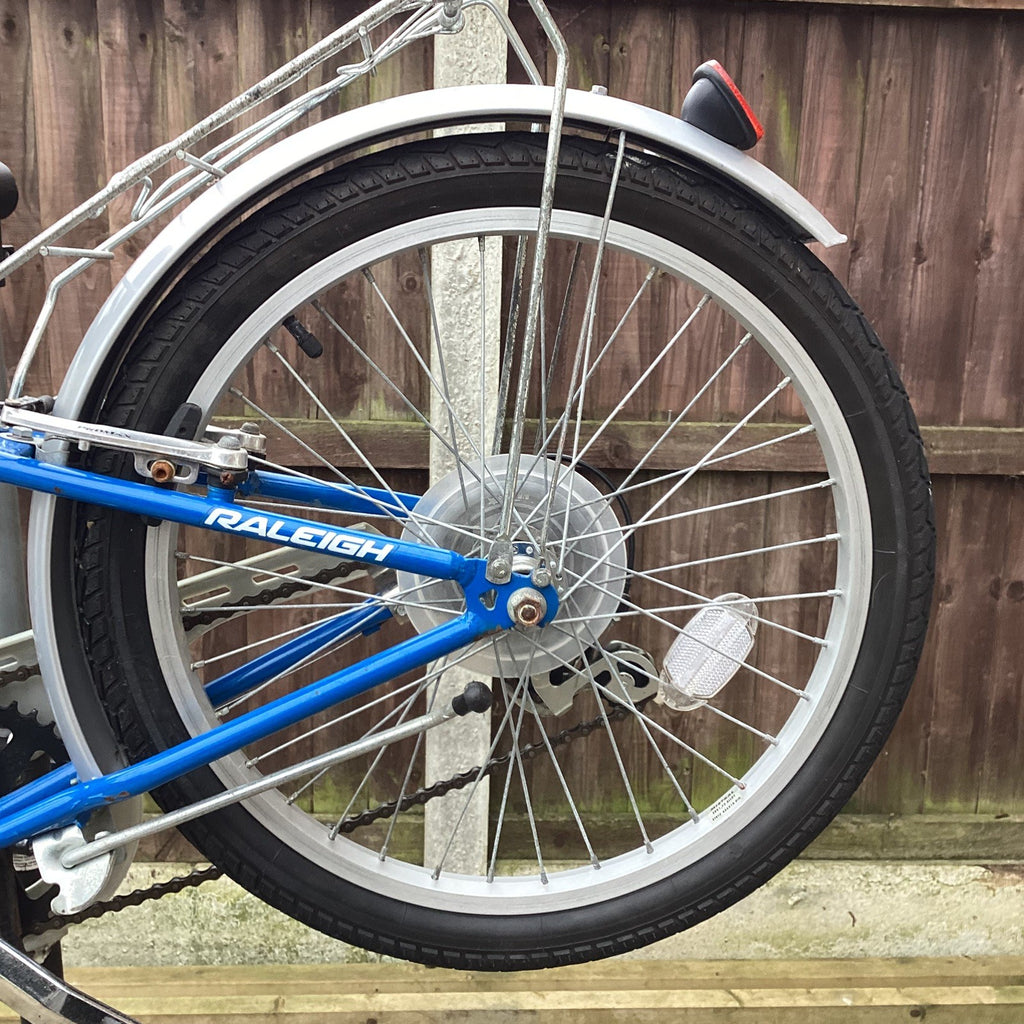 Raleigh Stowaway Steel 6 Speed Folding Bike In Blue - Serviced - 20" Wheels