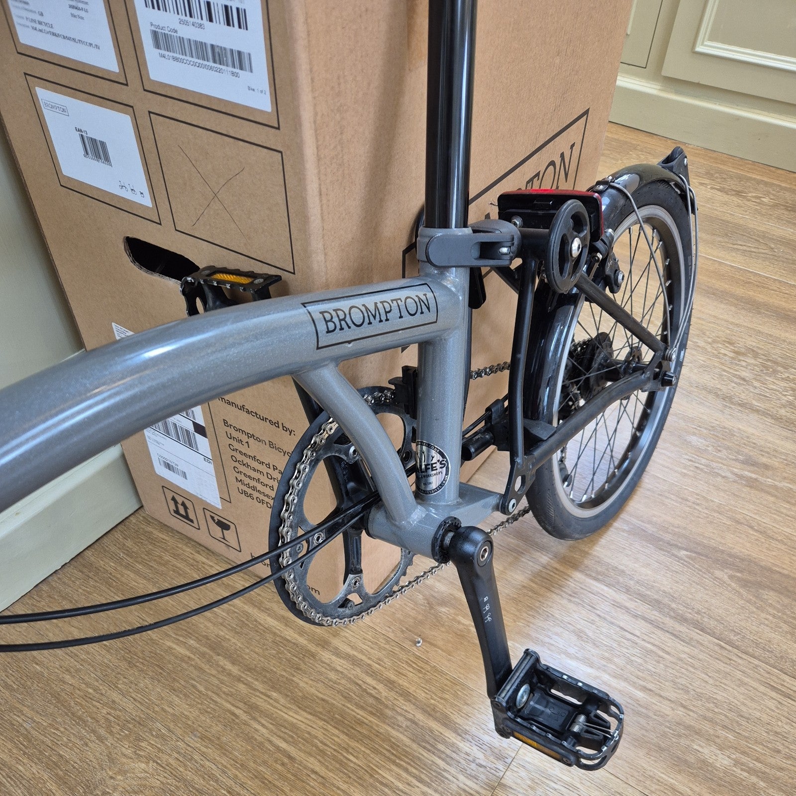 Brompton P Line 4 Speed Titanium Folding Bike Silver Black