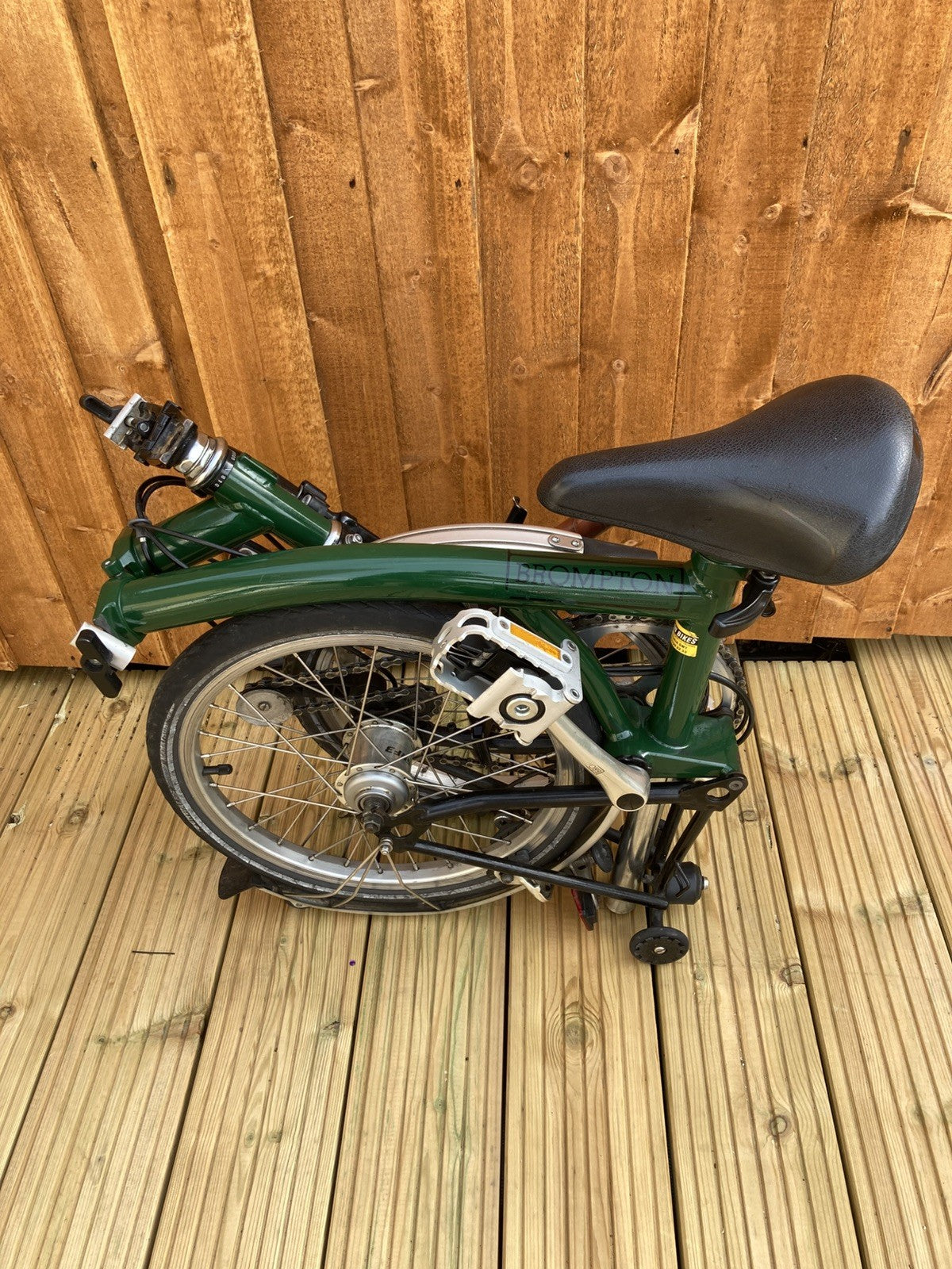 Brompton Racing Green Folding Bike 3 Speed + Brooks Saddle + Brooks Grips