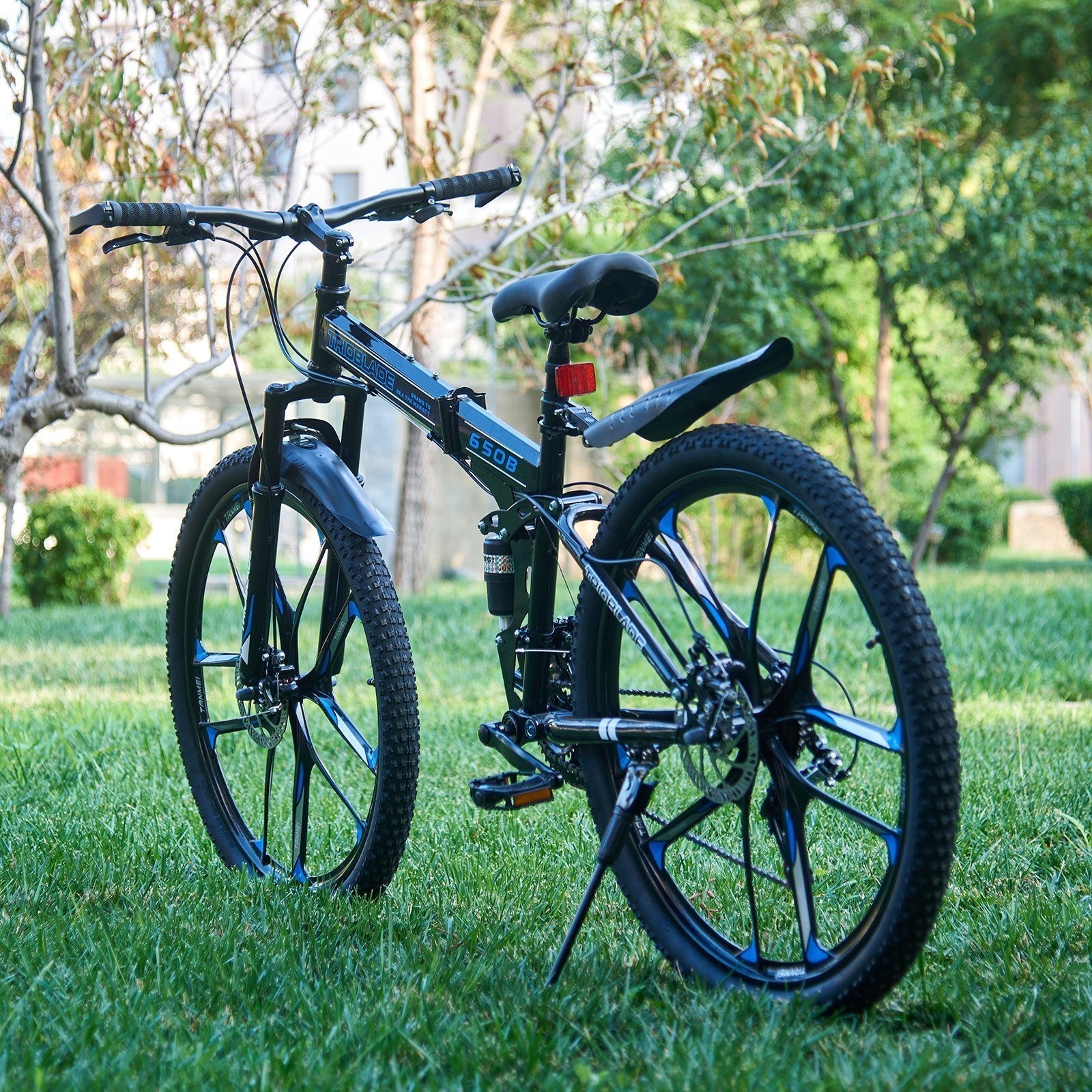 Folding Bike Men Women Mountain Bike 21 Speed Fully Suspended Bike 27.5" New