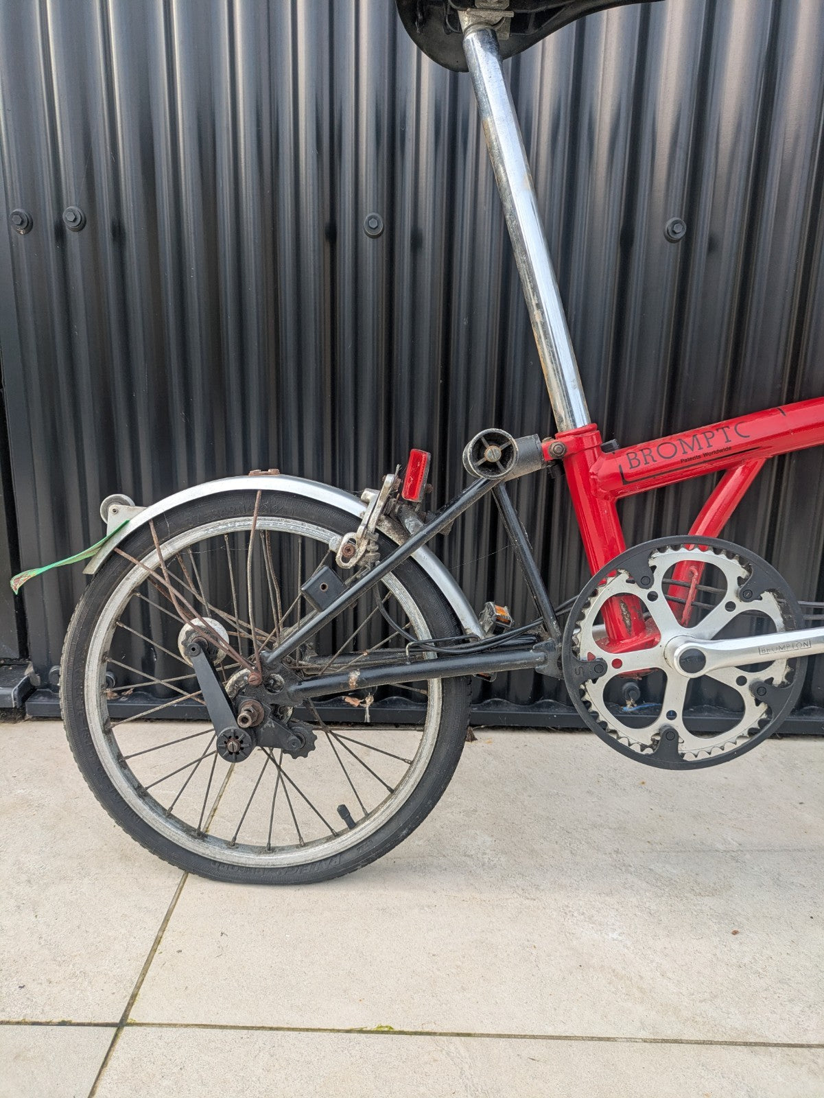 Brompton 1994 Folding Bike 16" with 3-Speed Sturmey-Archer Gears Red