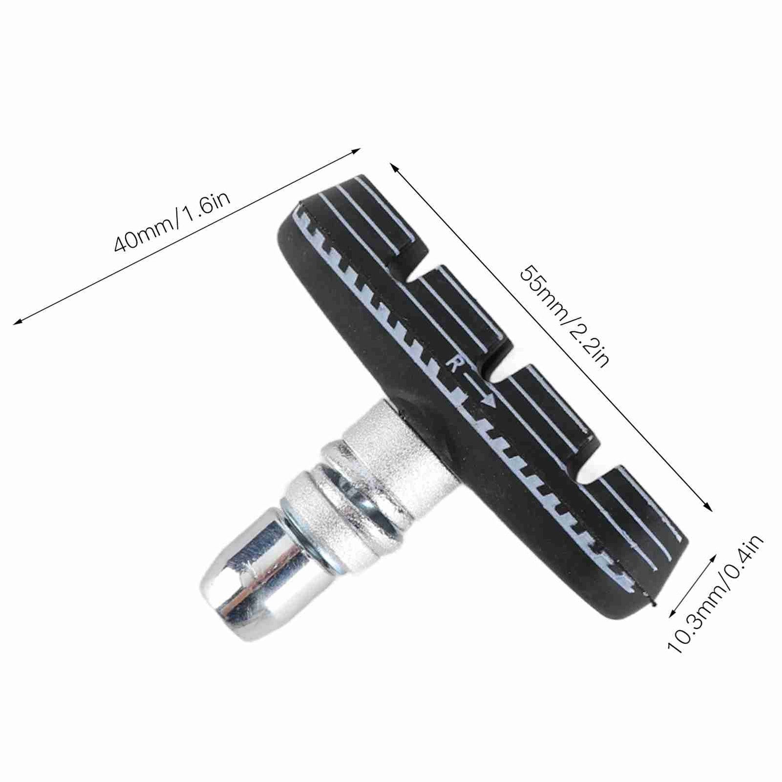 1 Pair 55mm Folding Bike Brakes Pads Bicycle VBrake Rubber Blocks With Nuts For