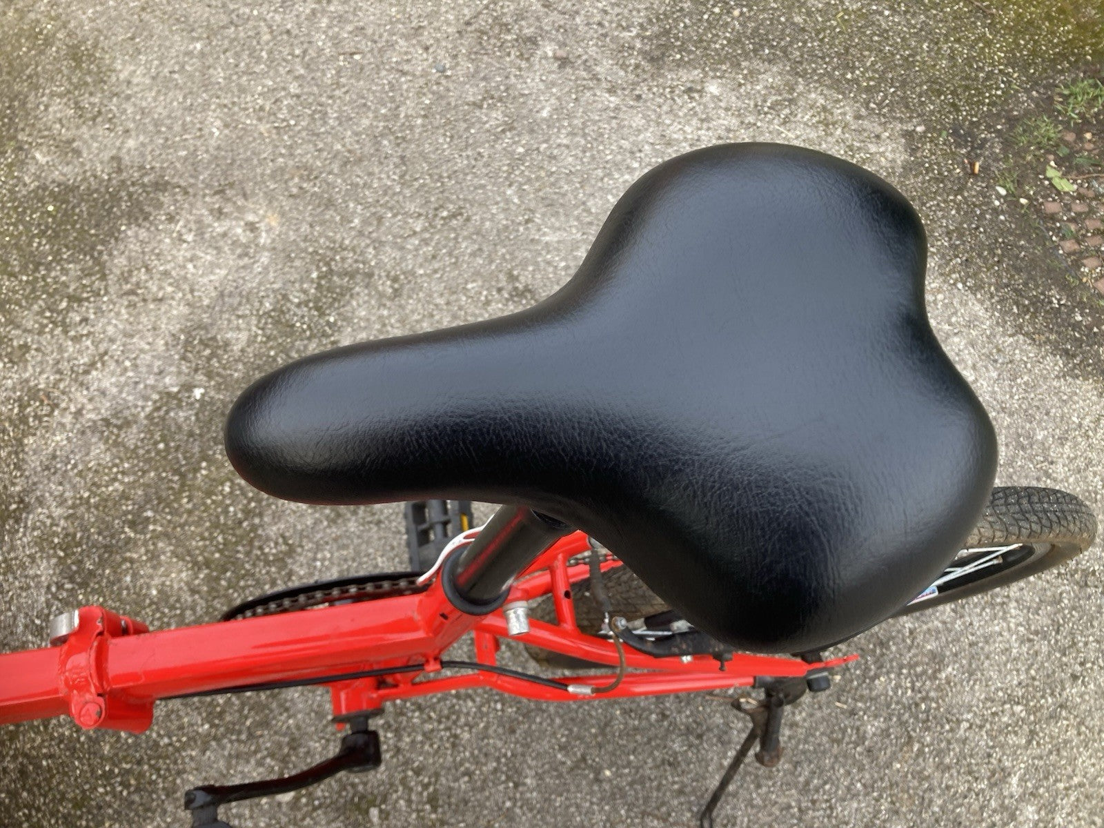 Bright Red Folding Bike with 7 Speed