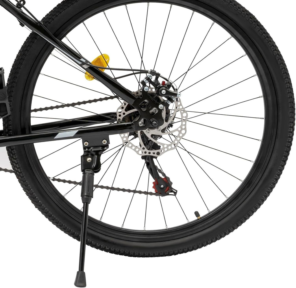 26" Folding Mountain Bike 21-Speed Adjustable Seat Dual Disc Brakes Adult MTB