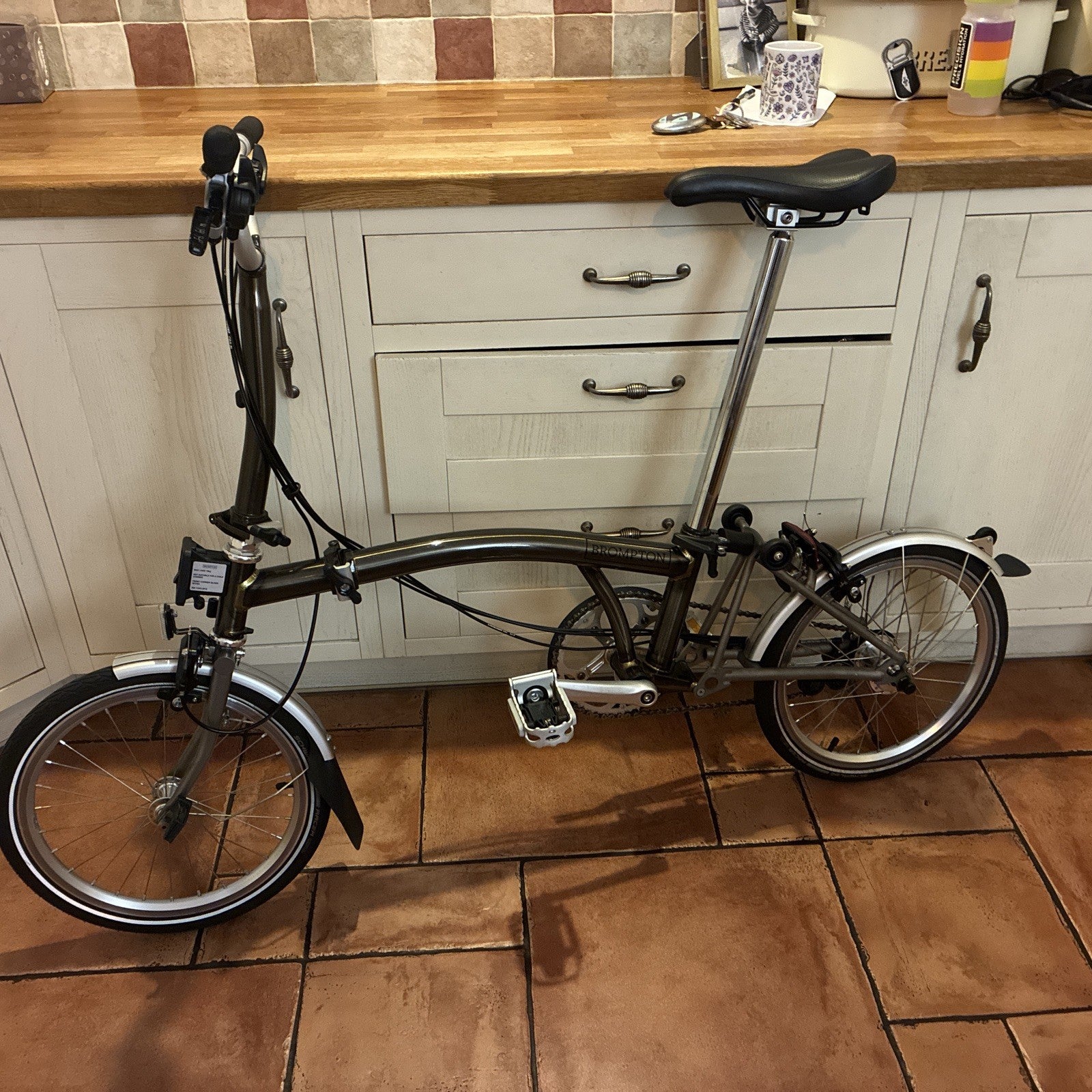 Brompton Raw Lacquer Superlight Folding Bike M6L X. Titanium Forks and Rear.