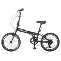 20 inch Unisex Folding Bike Adult Kids City Bikes 7 Speeds Disc Brakes Bicycle