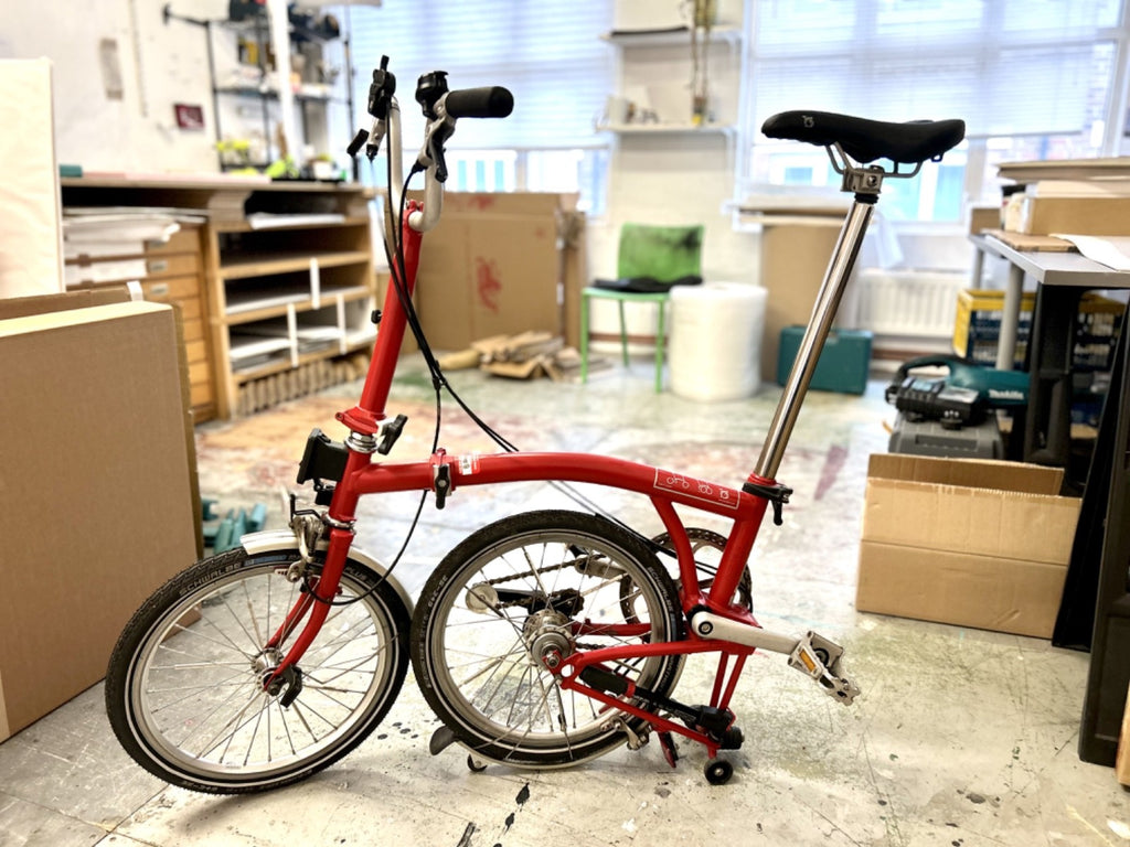 Brompton M3L folding bicycle in Red Excellent Condition