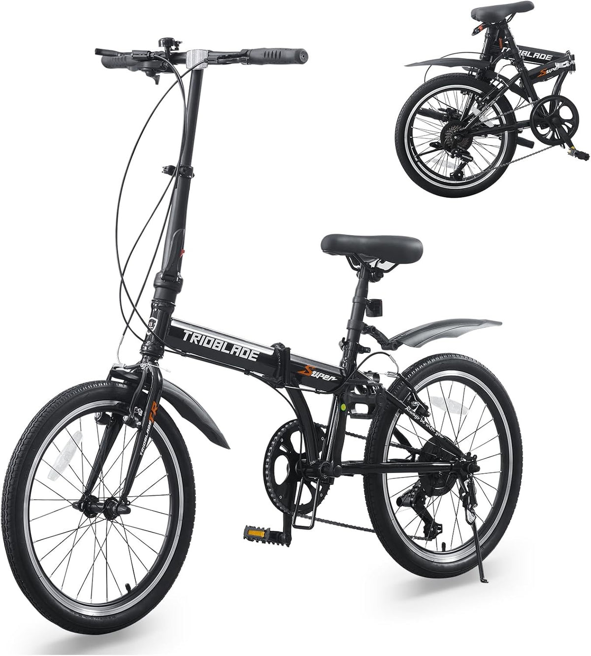 20"Adult Folding Bicycle 7Speed Transmission System Folding Male Female Bicycles