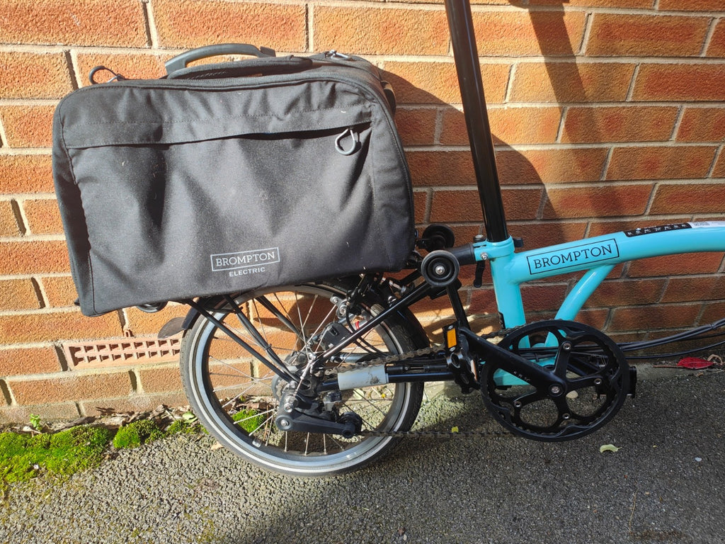 Brompton Electric C-Line, High. 6-speed. Turkish Green. Large and Small bags