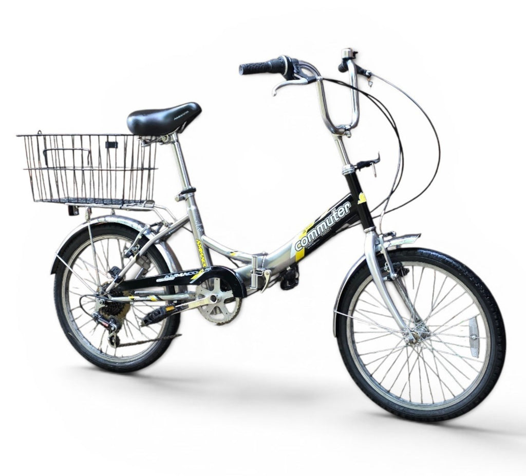 AMMACO COMMUTER TWENTY FOLD UP BIKE w/ REAR BASKET / 20" WHEELS / 33cm FRAME
