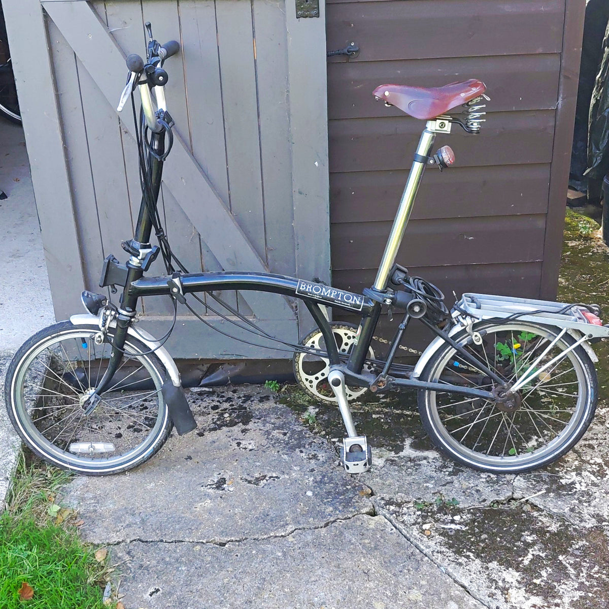 Brompton Folding Bike 16 in Black with Mudguards, Derailleur Gears, Caliper