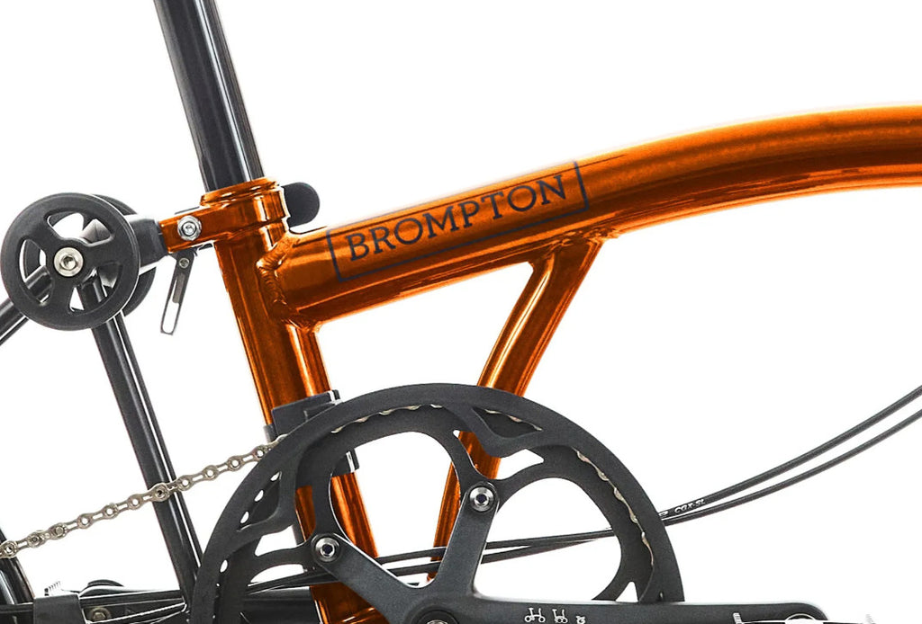 Brompton P Line Urban Folding Bike in Flame Lacquer