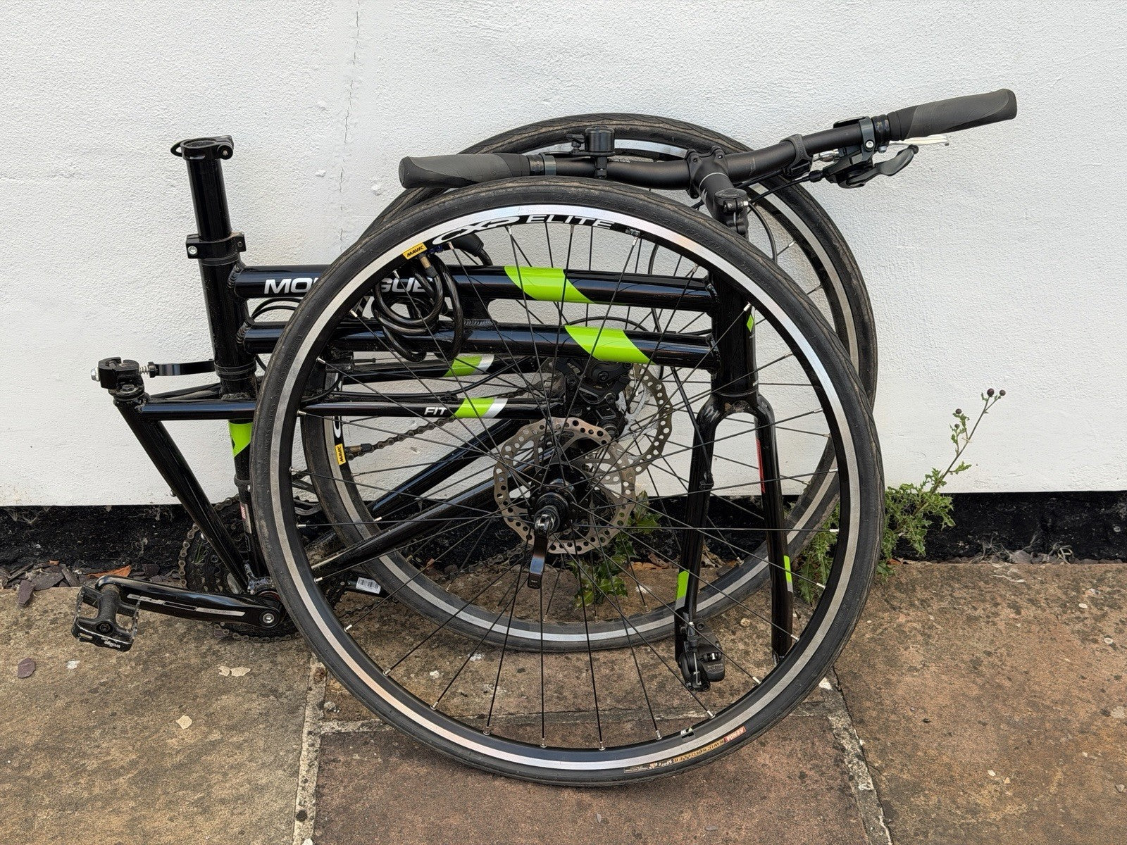 Montague Fit 700C Folding Bike Disc Brakes 27-Speed Flat Bar Black/Green 50cm