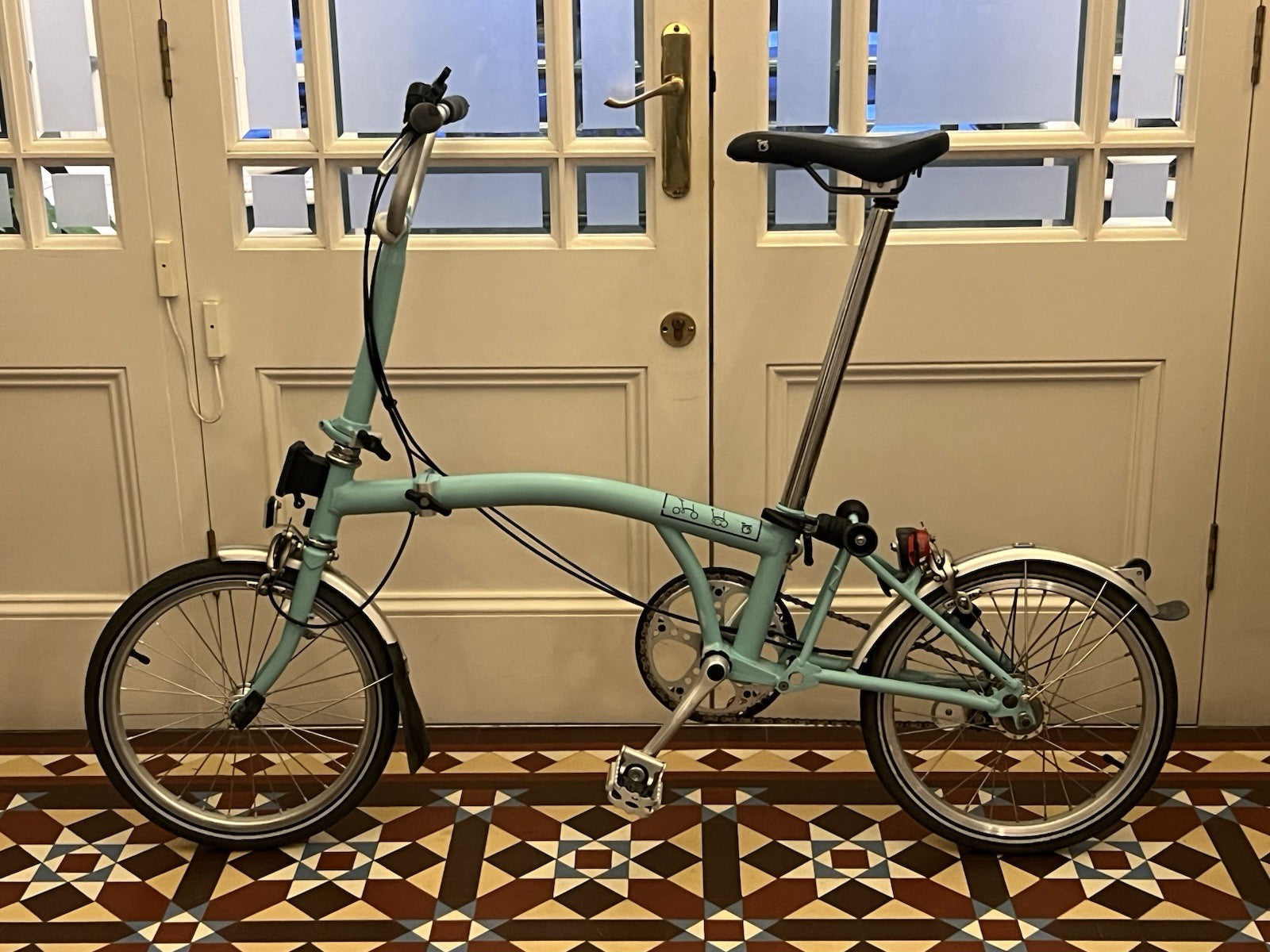 Brompton M3L Folding Bike Blue with Carry Bag