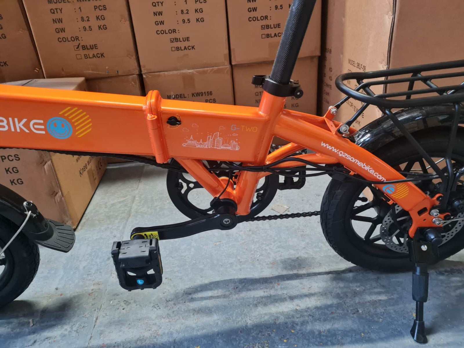 14" All-Terrain Folding bike, 36V 7.8Ah Battery, 25KM/h, Full Disc-U14R Orange