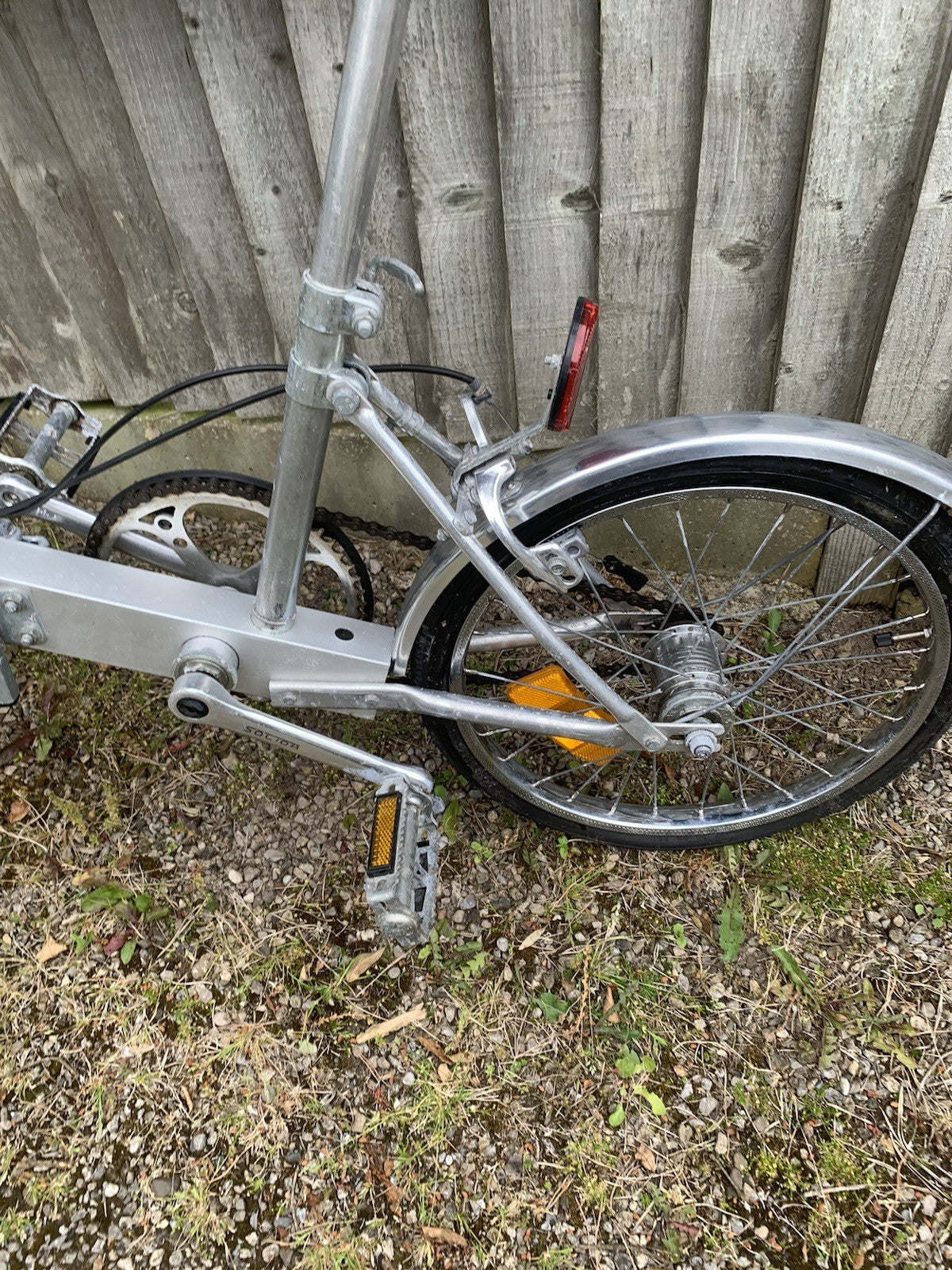 Bickerton Folding Bike 20in Wheels Aluminium Silver 20cm Caliper Cruiser Bar
