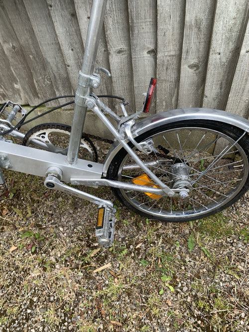 Bickerton Folding Bike 20in Wheels Aluminium Silver 20cm Caliper Cruiser Bar