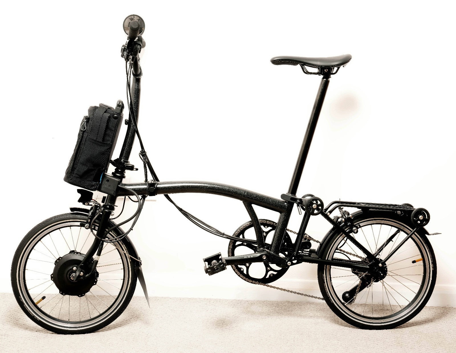 BROMPTON ELECTRIC P LINE 4 SPEED FOLDING BIKE IN BLACK SPARKLE