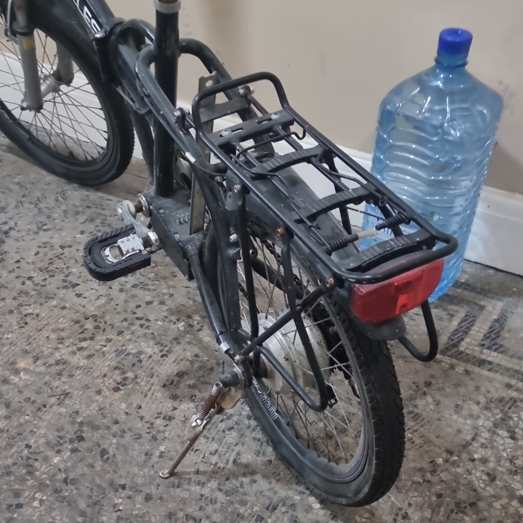 BYOCYCLES 20in Folding Bike Black/Silver Rear Rack Flat Bar Front Light