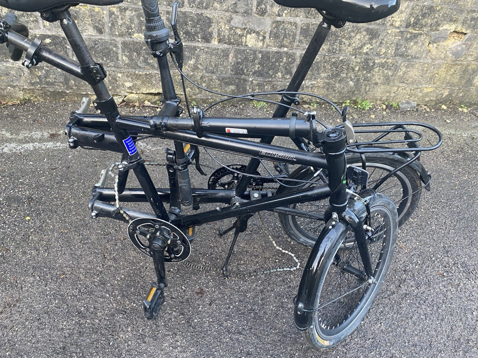 Ecosmo 20 Inch Wheel Folding Tandem Bicycle Bike Black