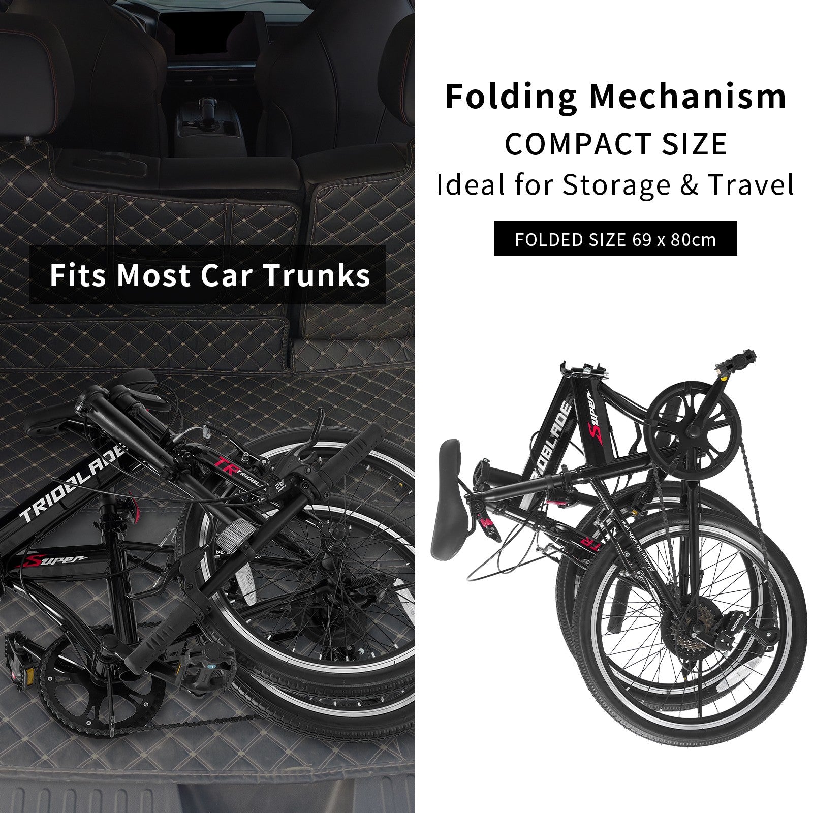 20 Inch Folding Bike Adults Adjustable 7-Speed Bicycle Foldable City Bicycle NEW