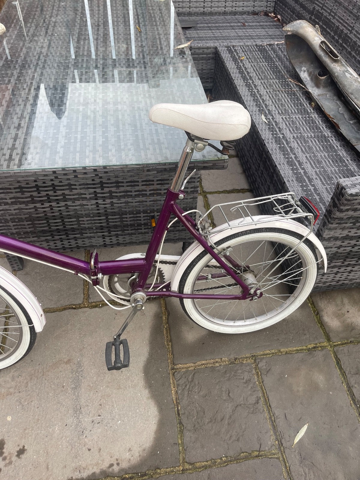 Vintage retro Raleigh Compact folding bike 3 speed Stowaway Shopper fold up bike