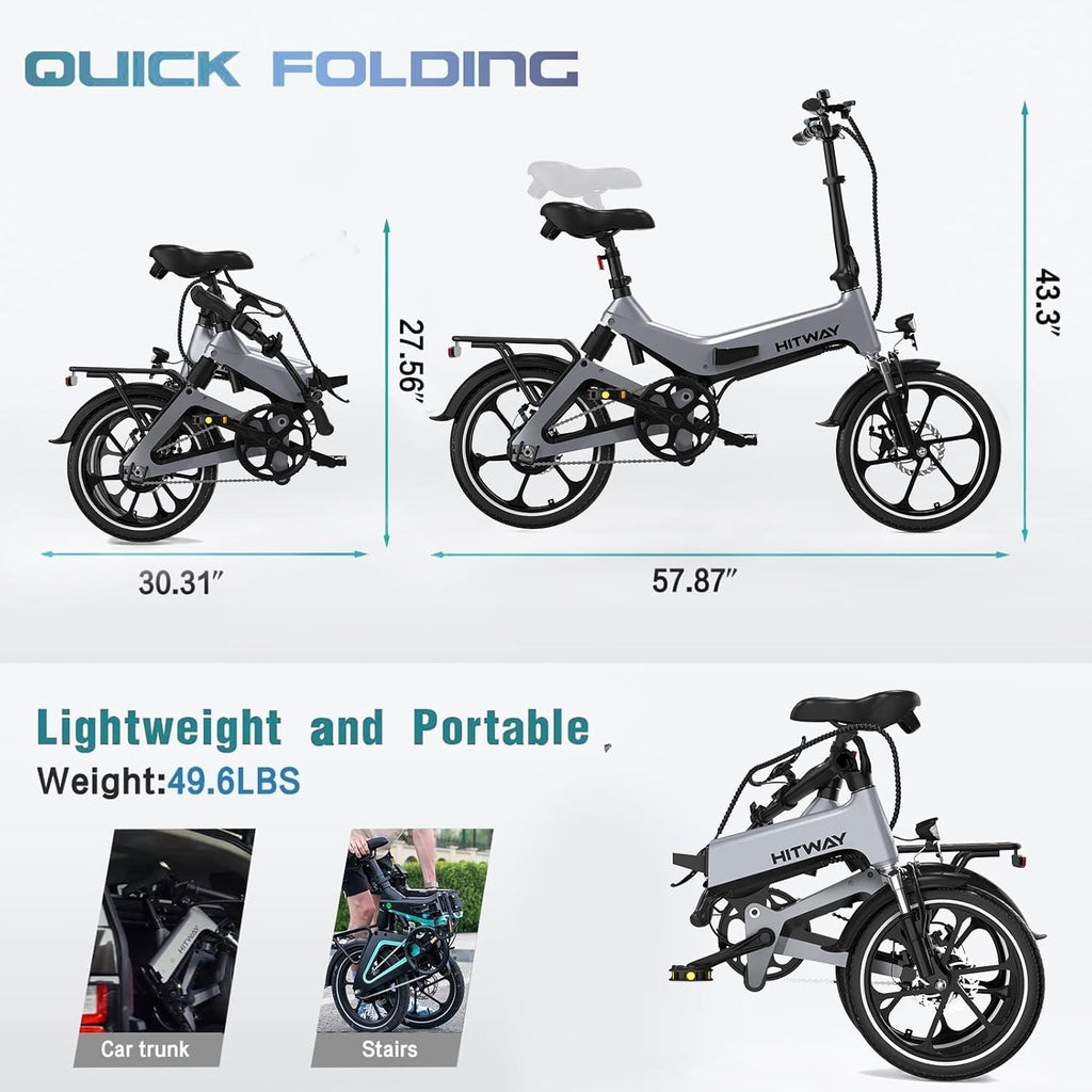 Hitway BK2 Folding City Bike 16" - Grey