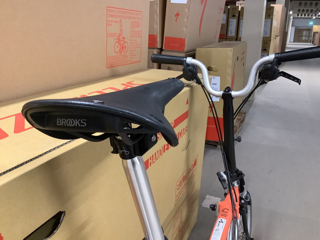 Brompton C-Line Explore Mid bar Folding Bike Fire Coral