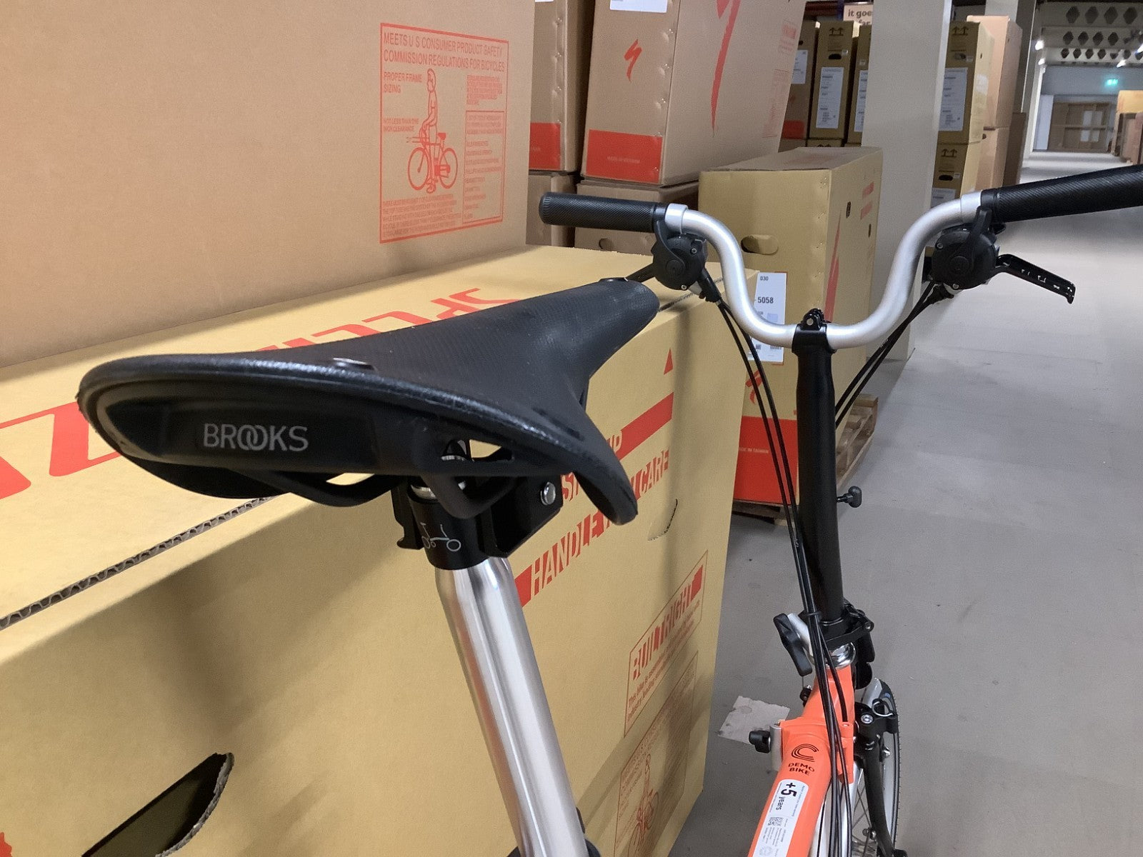 Brompton C-Line Explore Mid bar Folding Bike Fire Coral