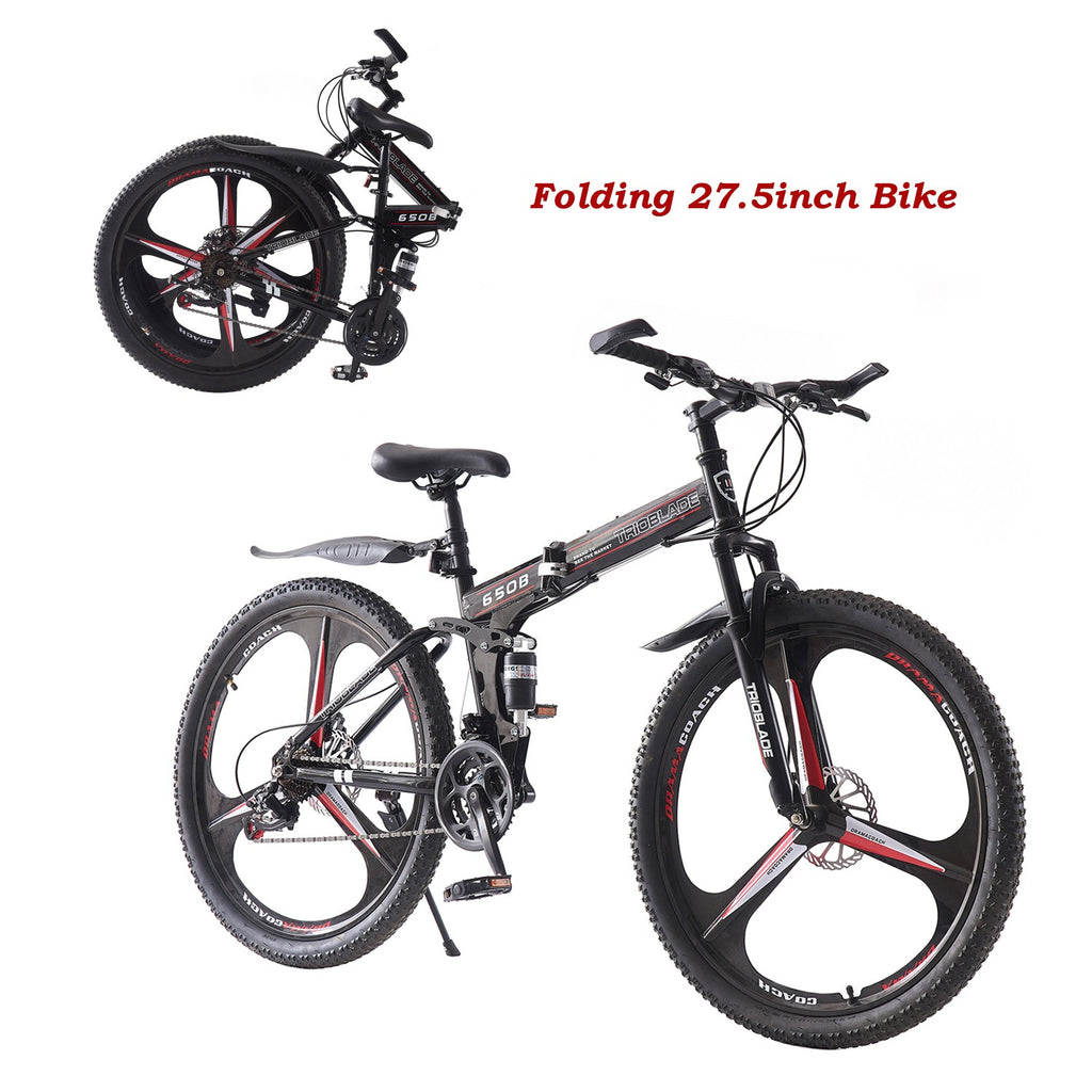 27.5 Inch Wheel Bike 21 Speed Mountain Bike Folding Bicycle Full Suspension Bike