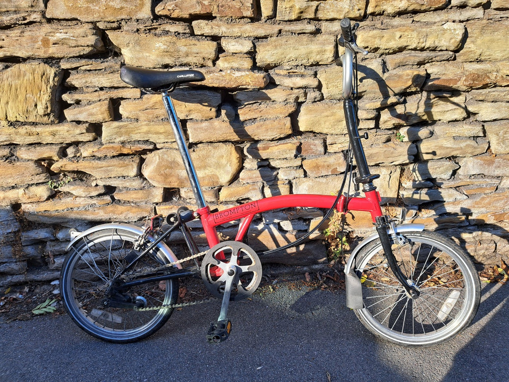 Brompton Folding Bike with 5-speed Hub Gear,  Red & Black