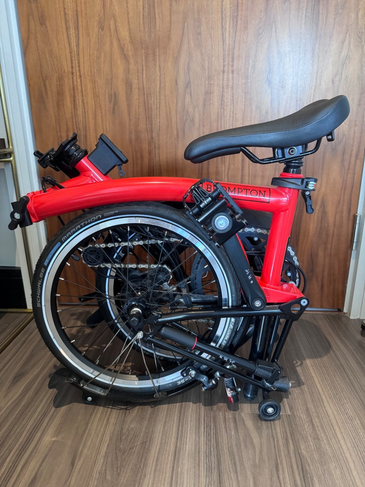 Brompton M6L Black Edition Folding Bike - Gloss Rocket Red