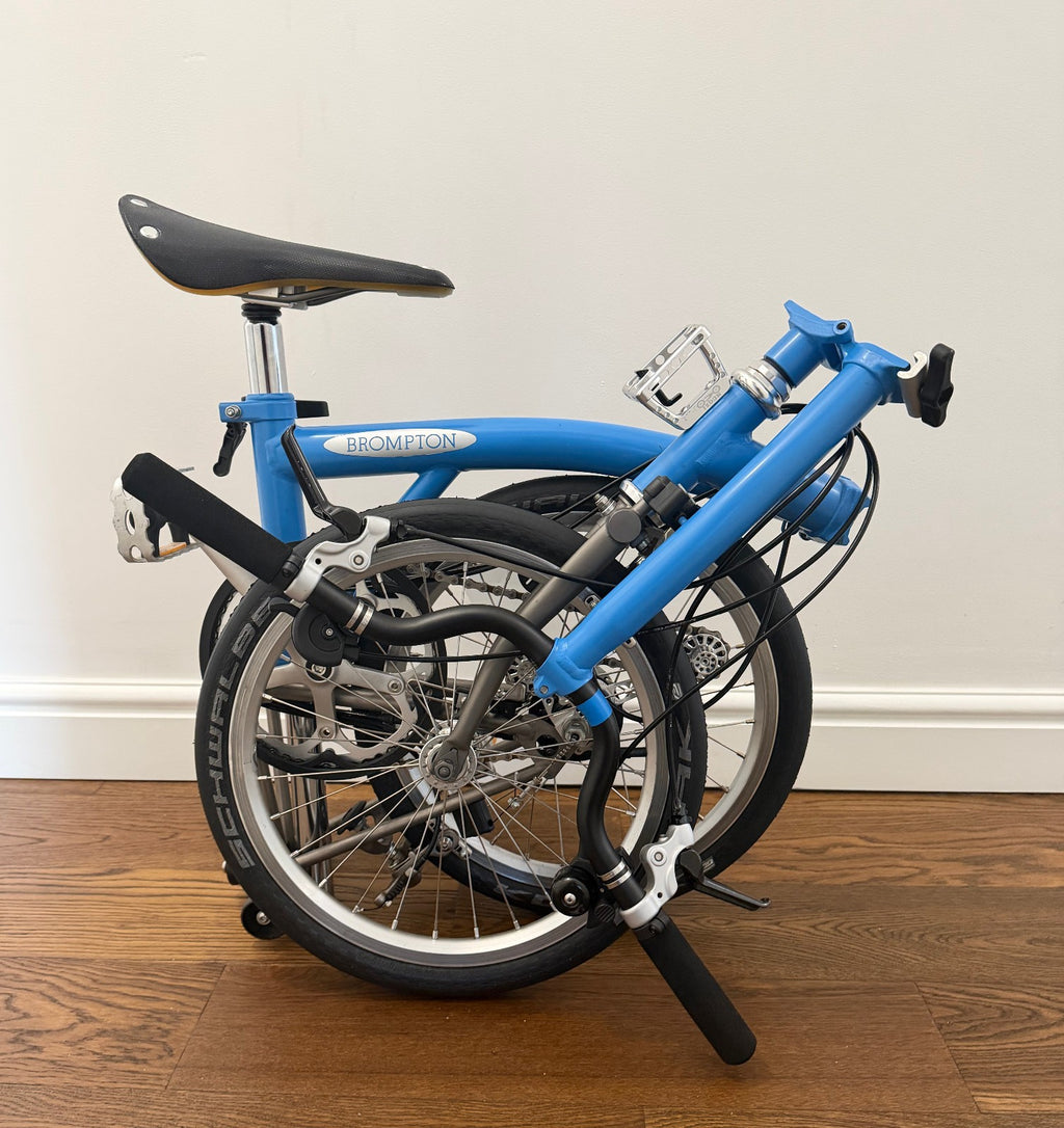 Brompton Superlight Cornflower H6L Custom Titanium 10kg Kuosac Folding Bike
