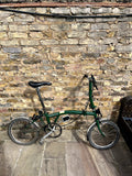 Racing Green Brompton S3 with flight case - 3 gear folding bike