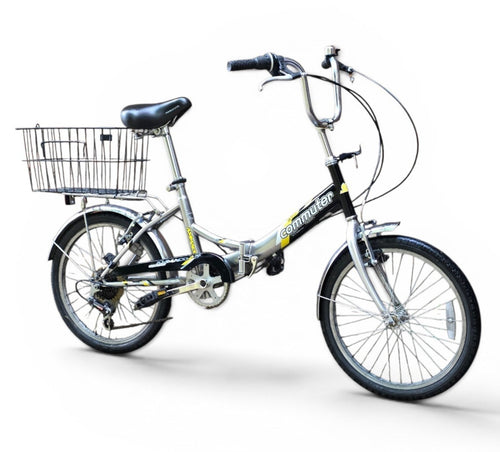 AMMACO COMMUTER TWENTY FOLD UP BIKE w/ REAR BASKET / 20" WHEELS / 33cm FRAME
