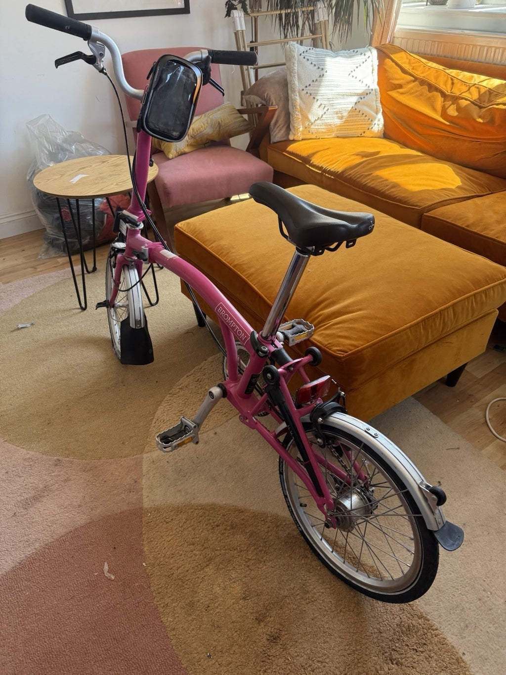 Brompton M3L Folding Bike Hot Pink – Barely Used +Pannier Carrier Block + Extras