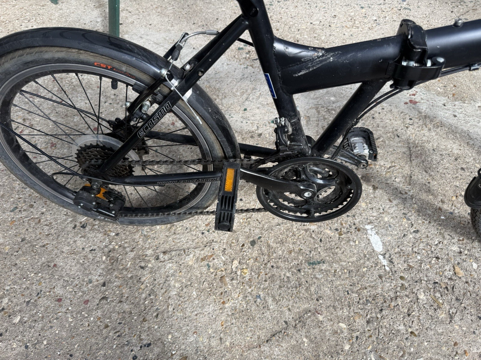 ECOSMO 20in Folding Bike Black, Mudguards Kickstand Reflectors, Derailleur