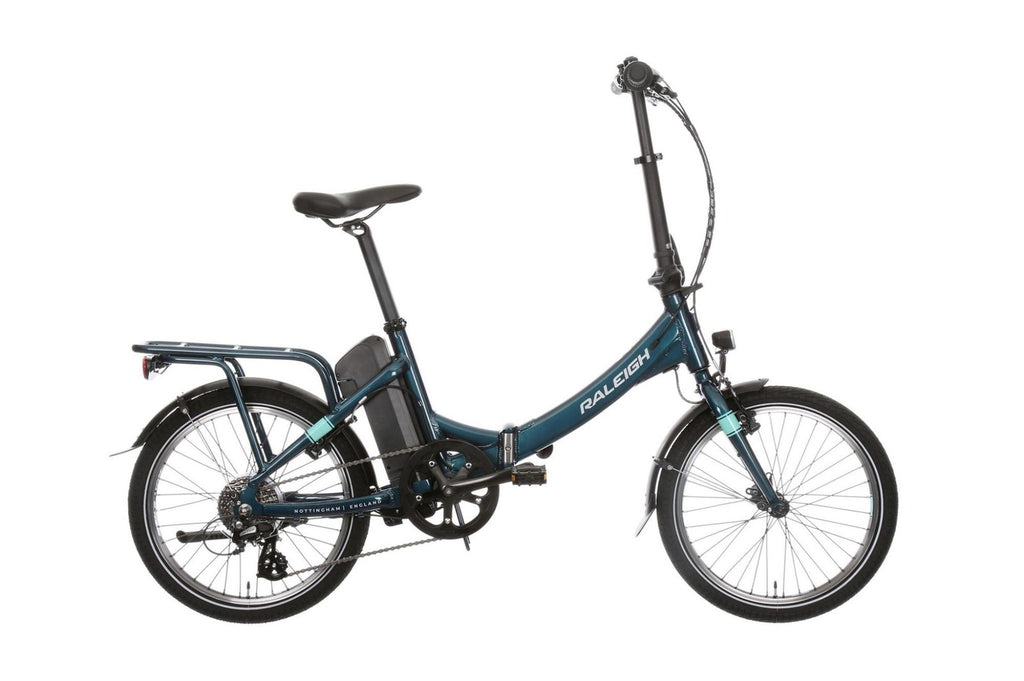 Raleigh 2019 Evo Alloy Folding Bike 20" Wheel - Blue Green (Damaged/No Cover)