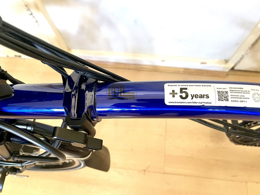 Brompton Electrc P Line 12 Speed M Folding Bike, Blue Lacquer 2025 EXC CONDITION